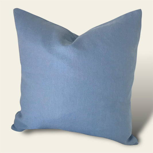 Flax flower coloured linen cushion covers