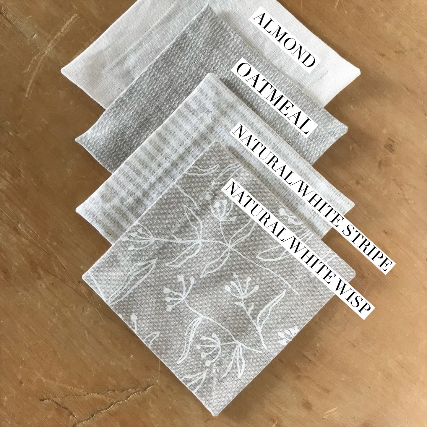 Natural White Stripe Cocktail/Dessert Napkins