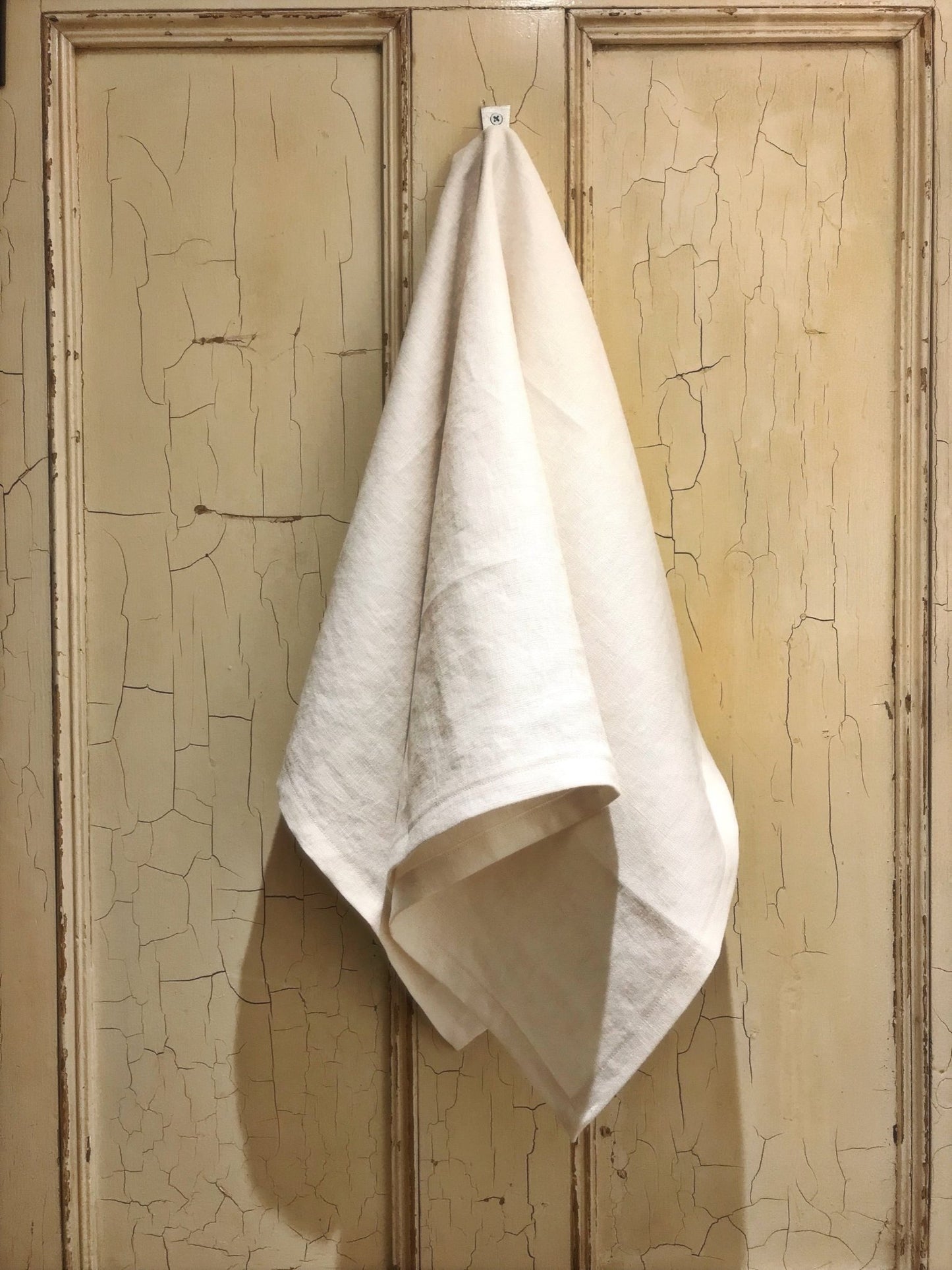 Extra Large Almond Linen Tea Towel 22x35