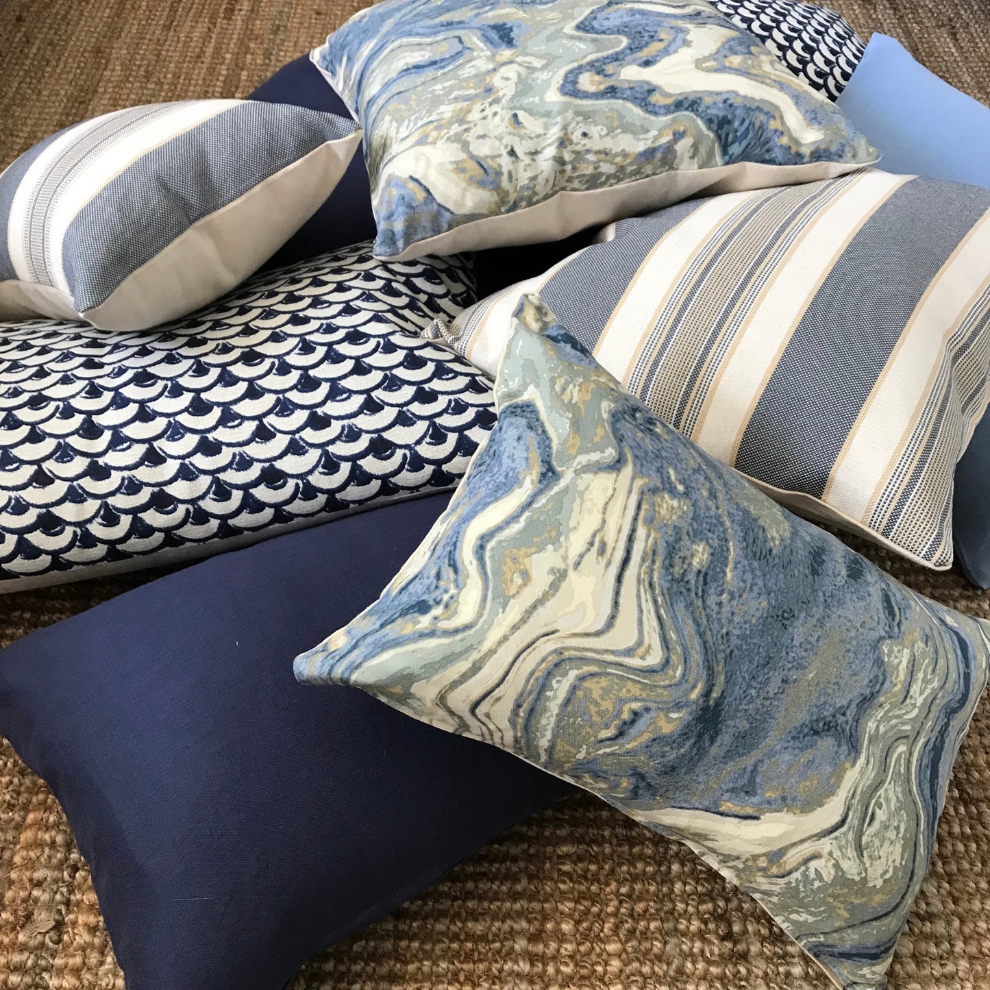 Midnight Blue Linen 20x20 Cushion Cover