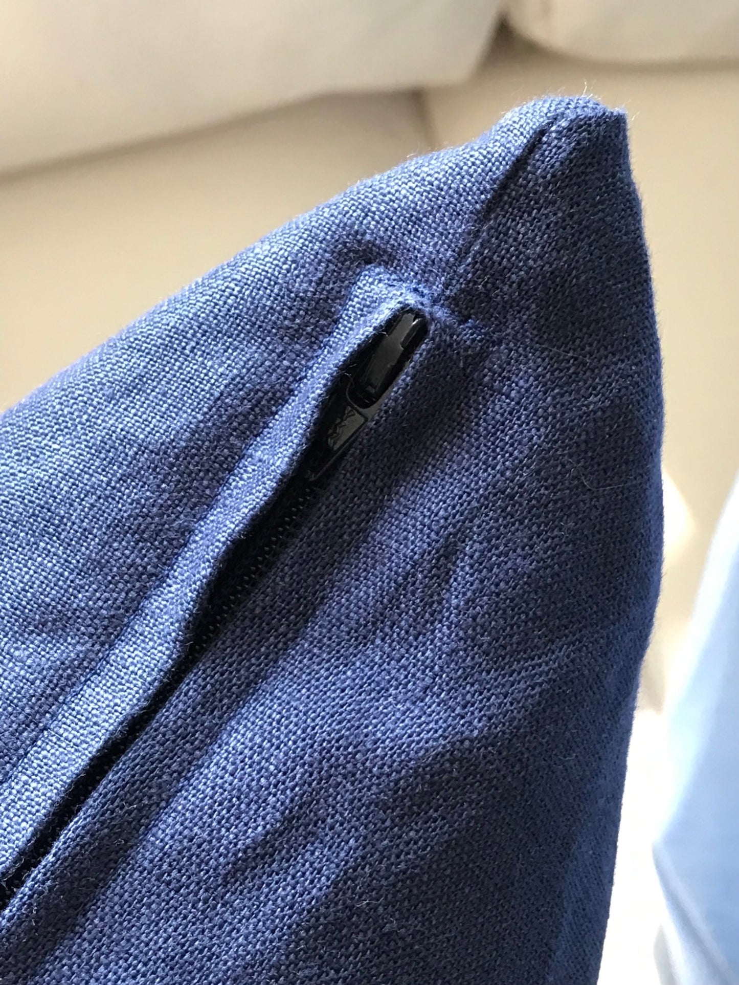 Midnight Blue Linen 20x20 Cushion Cover